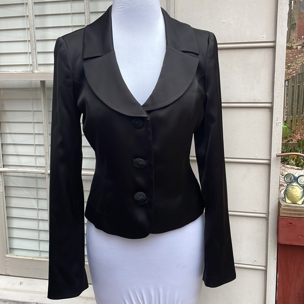 WHBM Black Sateen Blazer Size 6
